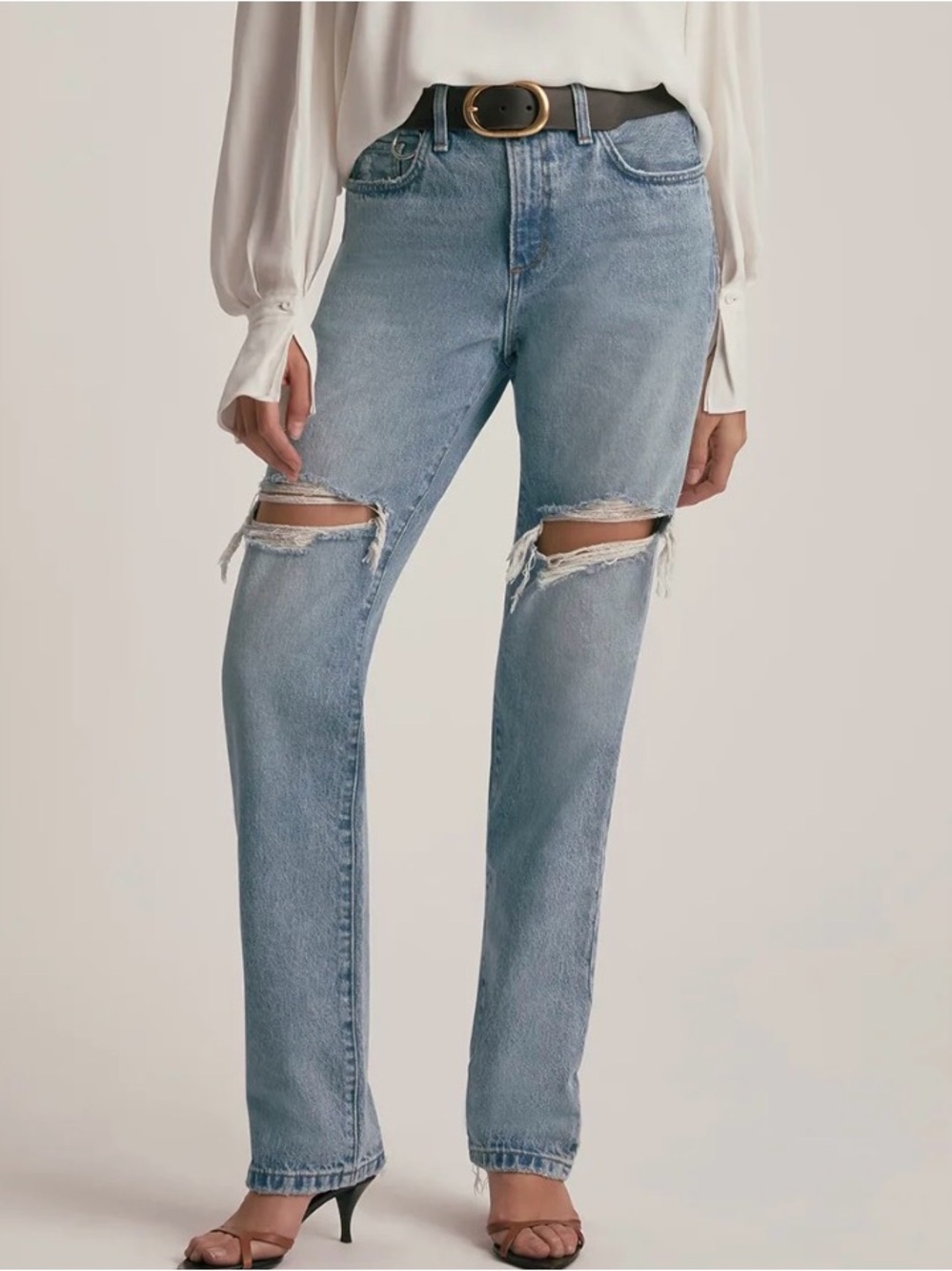 Favorite Daughter Mikaela Low Slung Long Slim Straight Jeans
